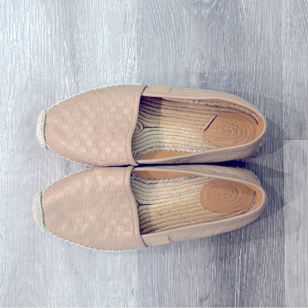 Gucci leather monogram espadrilles